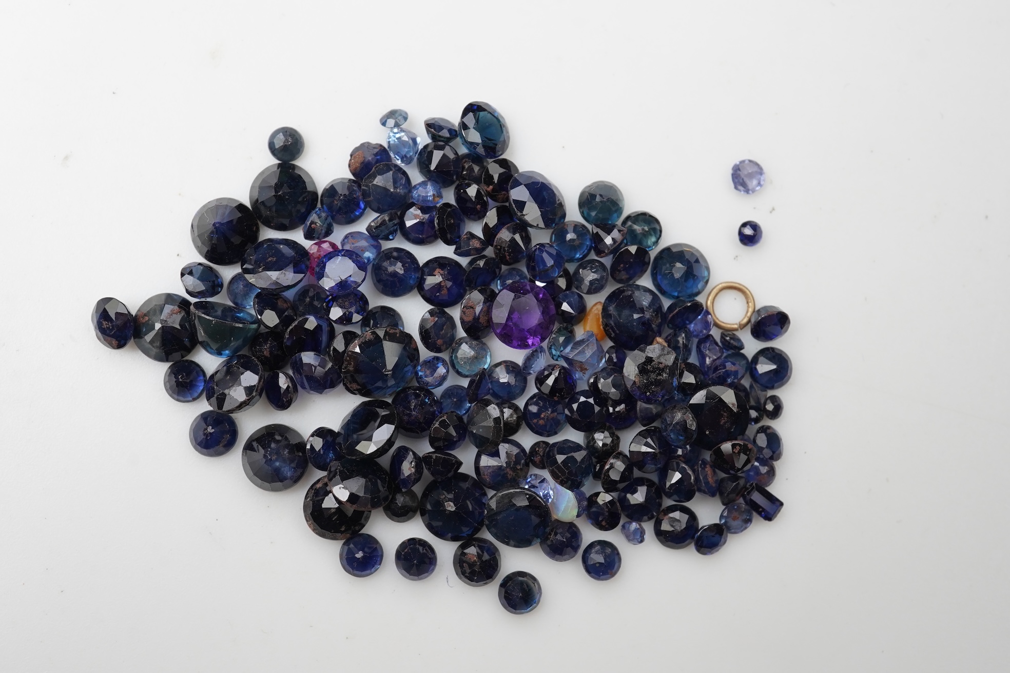 A collection of loose sapphires